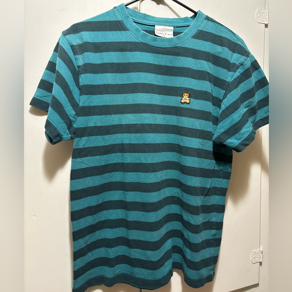 Teddy Fresh, small T-shirt. Teal and black.